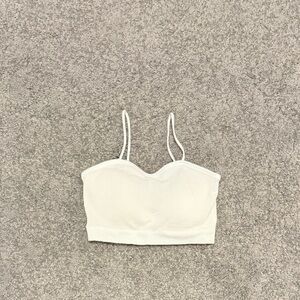 Stylish White Ribbed Bralette